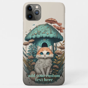 Kitten Mushroom Cat Wildflower Cottagecore  Custom iPhone 11 Pro Max Case