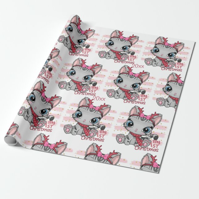 Kitten, My First Christmas Wrapping Paper (Unrolled)