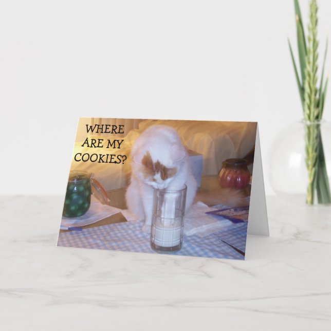 KITTEN NEEDS COOKIES/TO WISH U HAPPY BIRTHDAY CARD (Front)