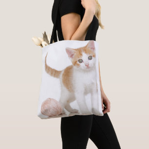 Kitten Next To Ball Of String Tote Bag