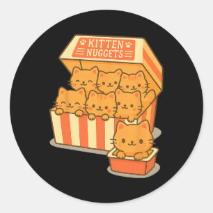 Kitten Nuggets Cat Lover Fast Food Chicken Nuggets Classic Round Sticker