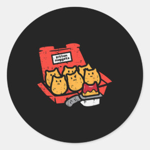 Kitten Nuggets Cute Fast Food Cat Food Lover Girls Classic Round Sticker