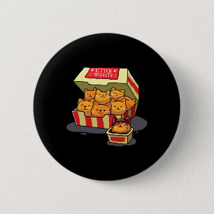Kitten Nuggets Food Pun Cat Lover Gift Chicken Nug 6 Cm Round Badge