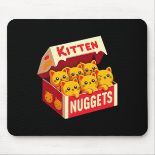Kitten Nuggets Food Pun Cat Lover Gift Chicken Nug Mouse Pad
