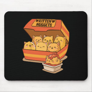Kitten Nuggets Fun Cute Food Pun Cat Lover Chicken Mouse Pad