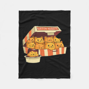 Kitten Nuggets Funny Cats And Chicken Nuggets Love Fleece Blanket