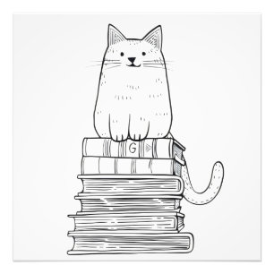 Kitten on Books Photo Print