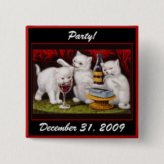 Kitten Party! New Year's Eve - Button #1