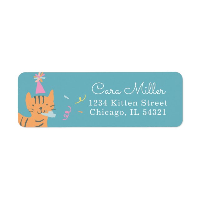 Kitten Party Return Address Label (Front)