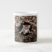 Kitten Peeking Through Wall Mug