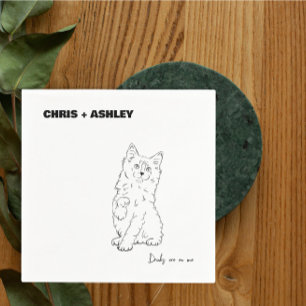 kitten Pet cat Cocktail Napkin for wedding