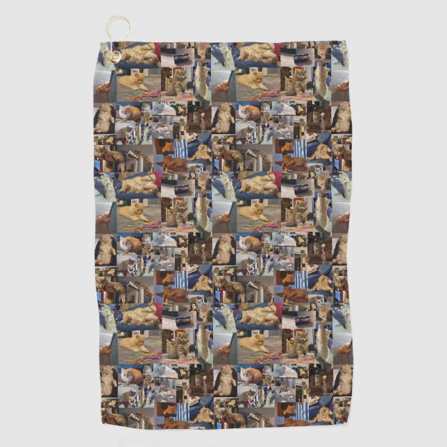 Kitten Photo Collage, Golf Towel (Front)
