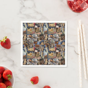 Kitten Photo Collage, Paper Napkins