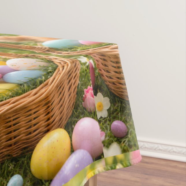 Kitten Photo Easter Eggs Pattern  Tablecloth (In Situ)