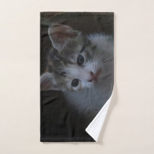kitten photo hand towel