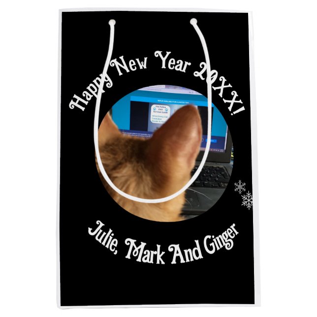 Kitten Photo Text Name,  Replace, Personalized Medium Gift Bag (Front)