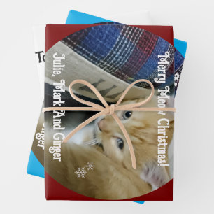 Kitten Photo Text Name,  Replace,  Wrapping Paper Sheet