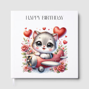 Kitten Pilot Birthday Guest Book
