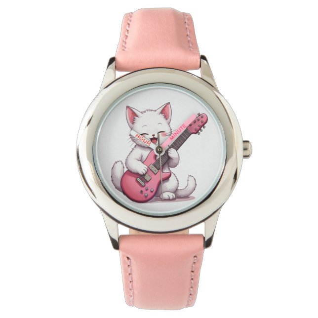 Kitten Playing Guitar Watch (Front)