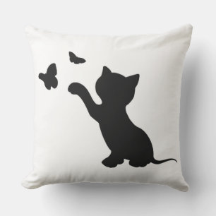 KITTEN PLAYING WITH BUTTERFLIES CUSHION