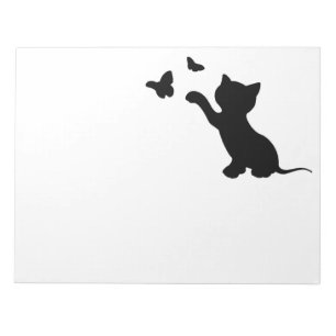 KITTEN PLAYING WITH BUTTERFLIES NOTEPAD
