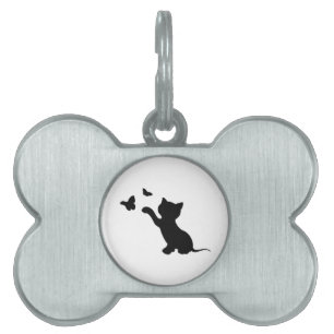KITTEN PLAYING WITH BUTTERFLIES PET ID TAG