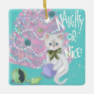 Kitten Playing With Ornament