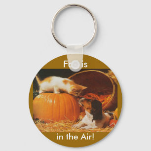 Kitten, Pumpkin and Puppy Key Ring