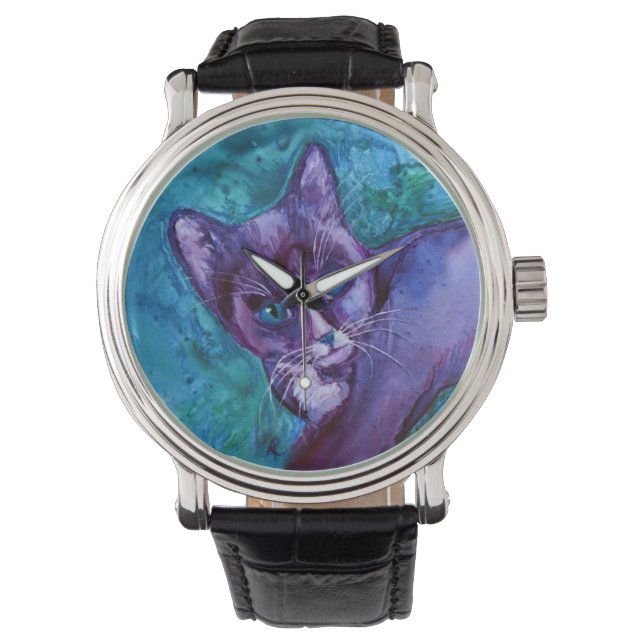 Kitten "Purple Tuxedo" Watch (Front)