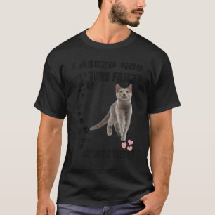 Kitten Quote Mum Dad Lover Print Cute British Shor T-Shirt