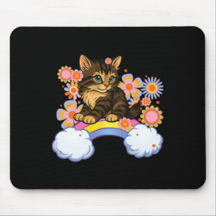 Kitten Rainbow Cute Cat Funny Sarcastic Humour Bac Mouse Pad