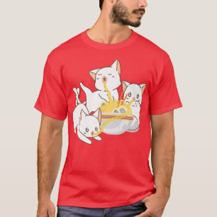 Kitten Ramen Kawaii Anime Cat Japanese Ramen Nood T-Shirt