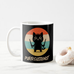 Kitten Rock Band Funny Percussionist Cat Playing Coffee Mug
