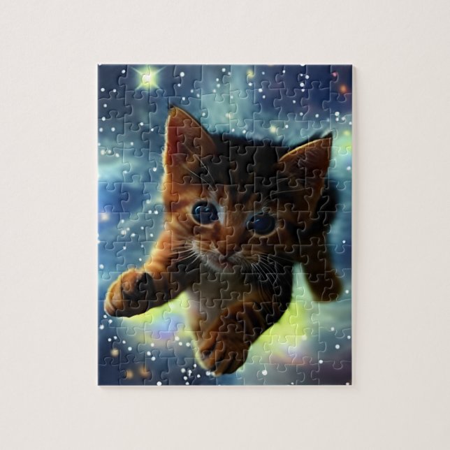 Kitten Running In Space Jigsaw Puzzle (Vertical)