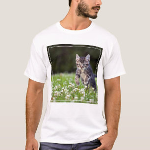 Kitten Running Through Clover T-Shirt