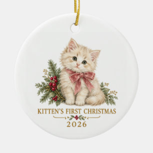 Kitten’s First Christmas 2026 Ceramic Ornament
