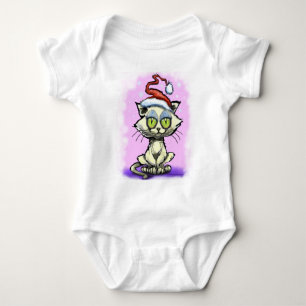 Kitten Santa Hat Baby Bodysuit