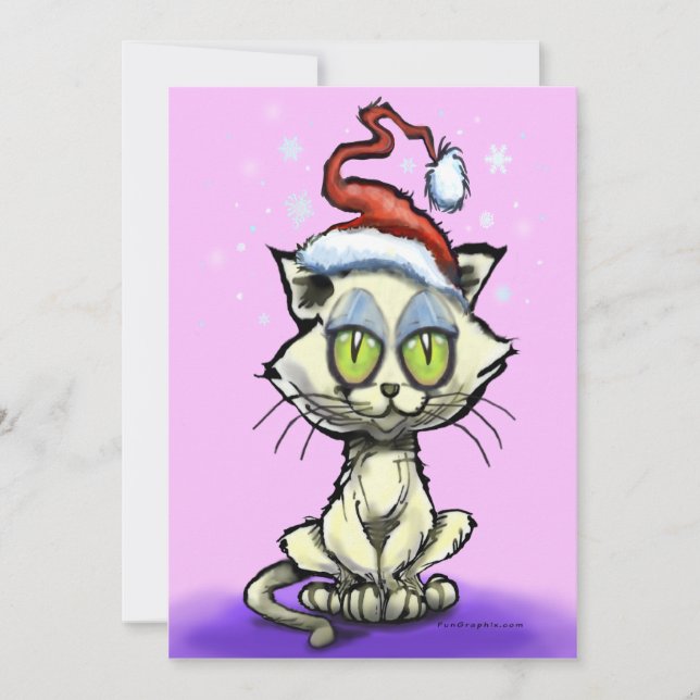 Kitten Santa Hat Card (Front)