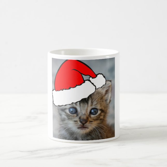 Kitten santa hat mug (Center)