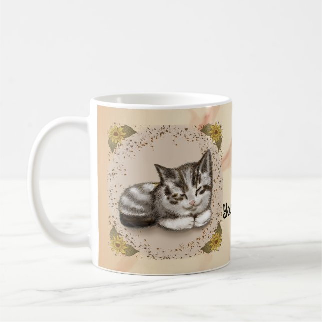 Kitten Sleeping Coffee Mug (Left)