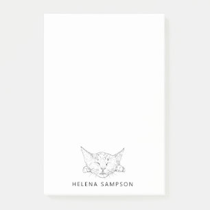 Kitten Sleeping Funny Cats Sketch Personalised Post-it Notes