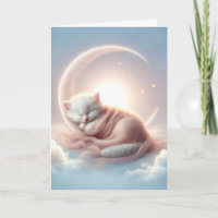 Kitten Sleeping On a Crescent Moon