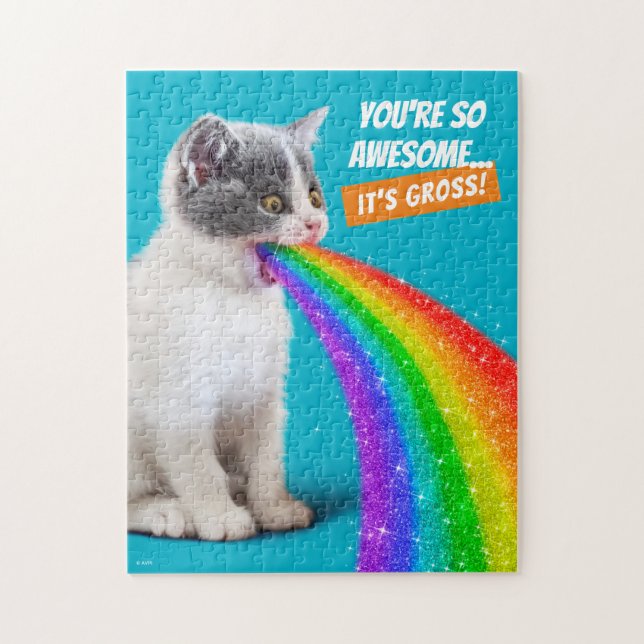 Kitten Spits Up Rainbow Jigsaw Puzzle (Vertical)