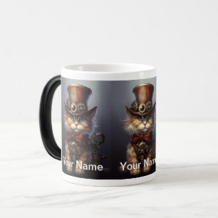 Kitten Steampunk with red bow and top hat Magic Mug