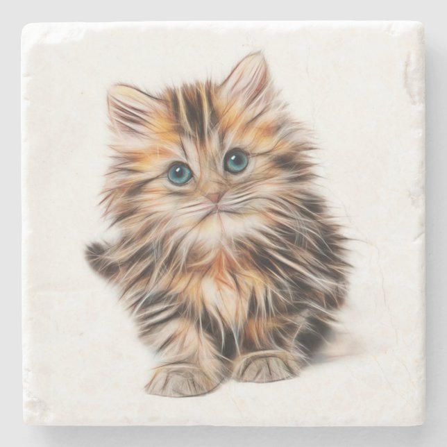 Kitten Stone Coaster (Front)