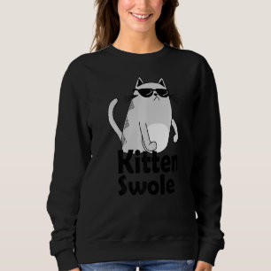Kitten Swole Cool Cat Weightlifting Fitnesstrainin Sweatshirt
