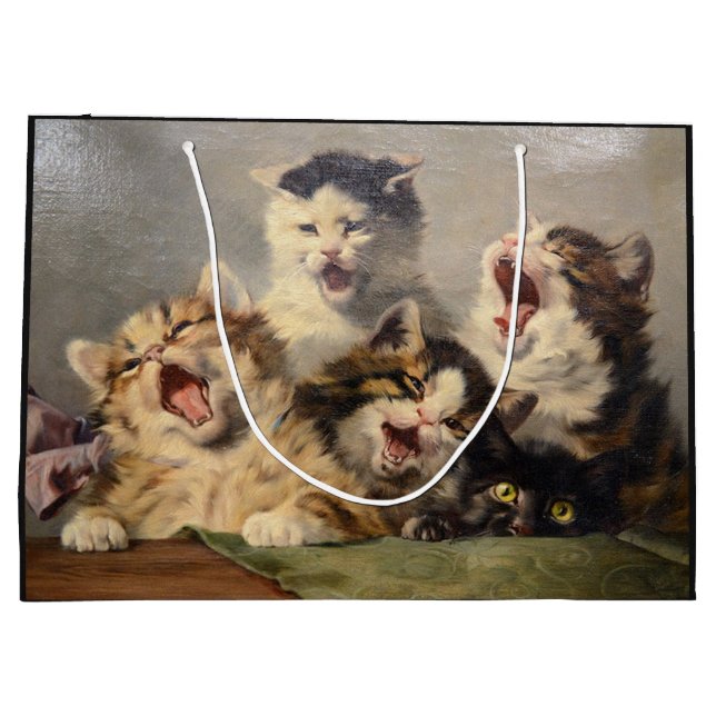 Kitten Symphony by Julius Adam II Large Gift Bag (Back)