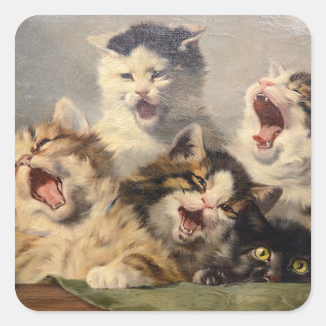 Kitten Symphony by Julius Adam II Square Sticker (Front)