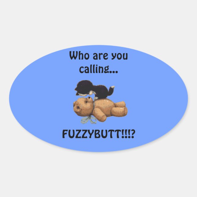 Kitten & Teddy Bear Cute Fun Stickers (Front)