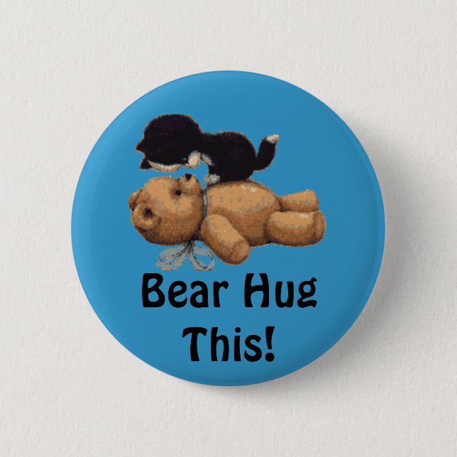 Kitten & Teddy Bear Gifts 6 Cm Round Badge (Front)